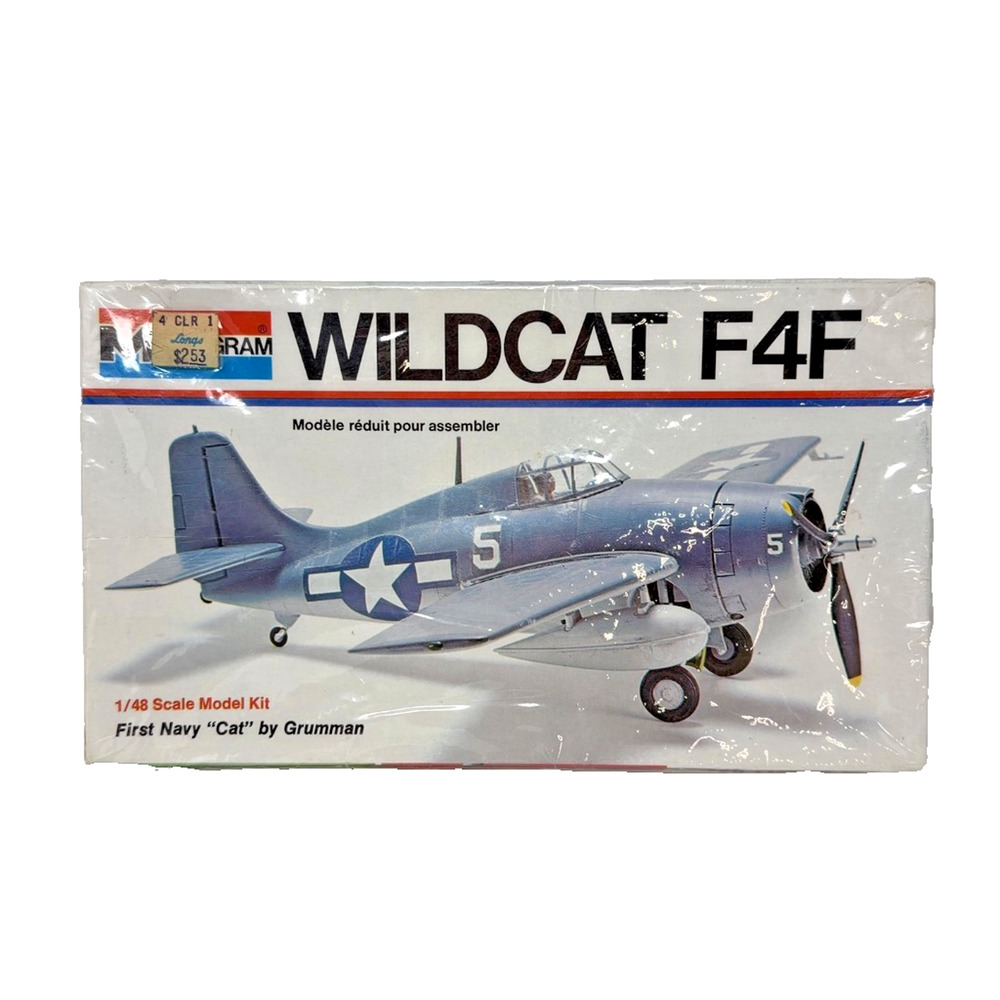 Monogram Wildcat F4F Kit 6798 1/48 Scale Model Kit Sealed 1973 USA NIB